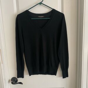 Banana Republic Merino Wool Classic Black V-Neck Sweater